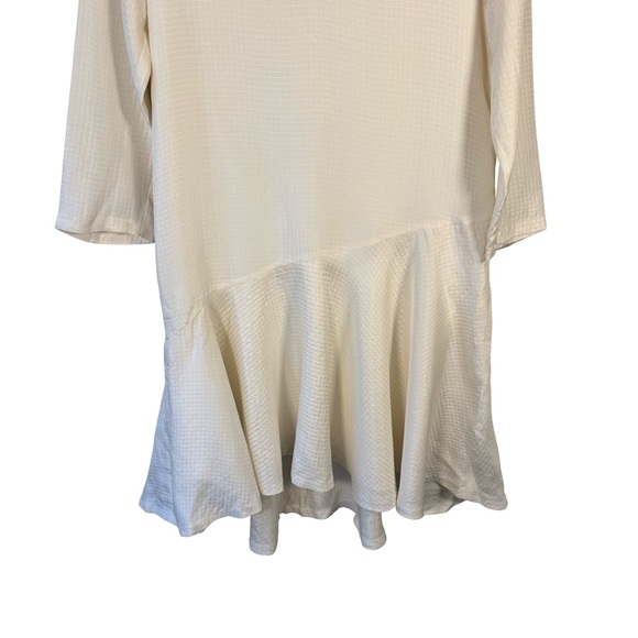 Club Monaco Cream Silk Wool Textured Dress Size S or M Minimalist Neutral - Picture 10 of 12